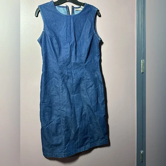 Expressions Classic Blue Denim Midi Dress - Picture 4 of 6
